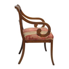 Dutch Mahogany and Satinwood Marquetry Inlay Armchair, circa 1800