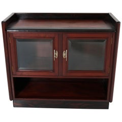 Dutch Mahogany Art Deco Amsterdam School Tea Cabinet, 1920s