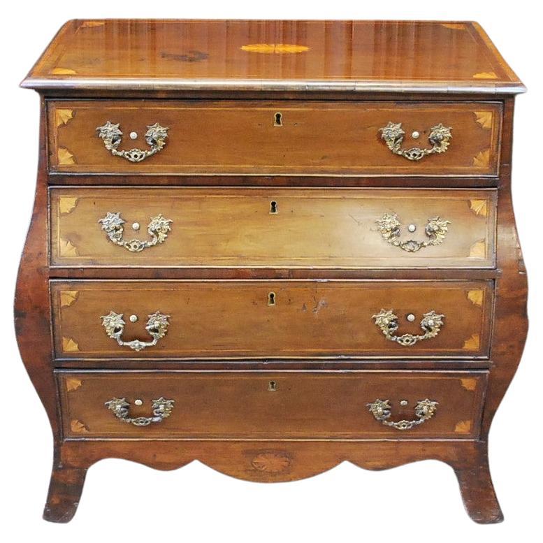 Dutch mahogany bombe commode / chest of drawers