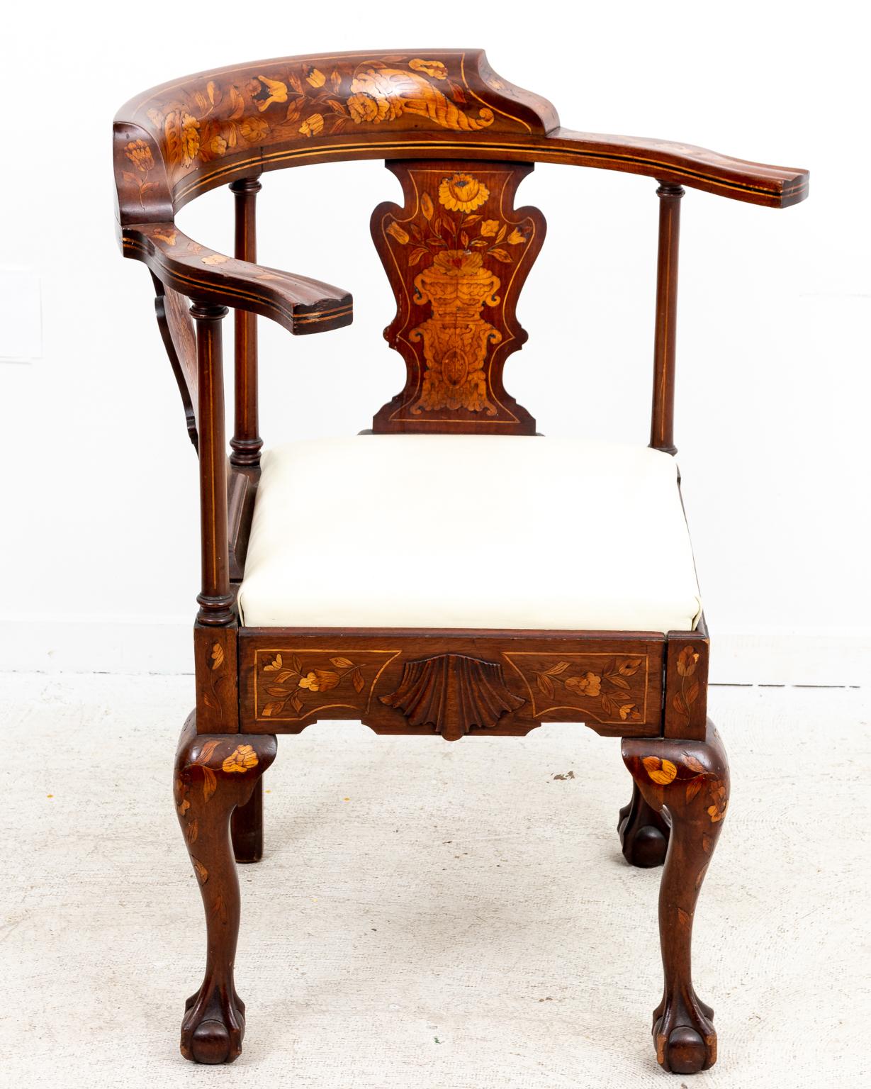20th Century Dutch Mahogany Corner Chair
