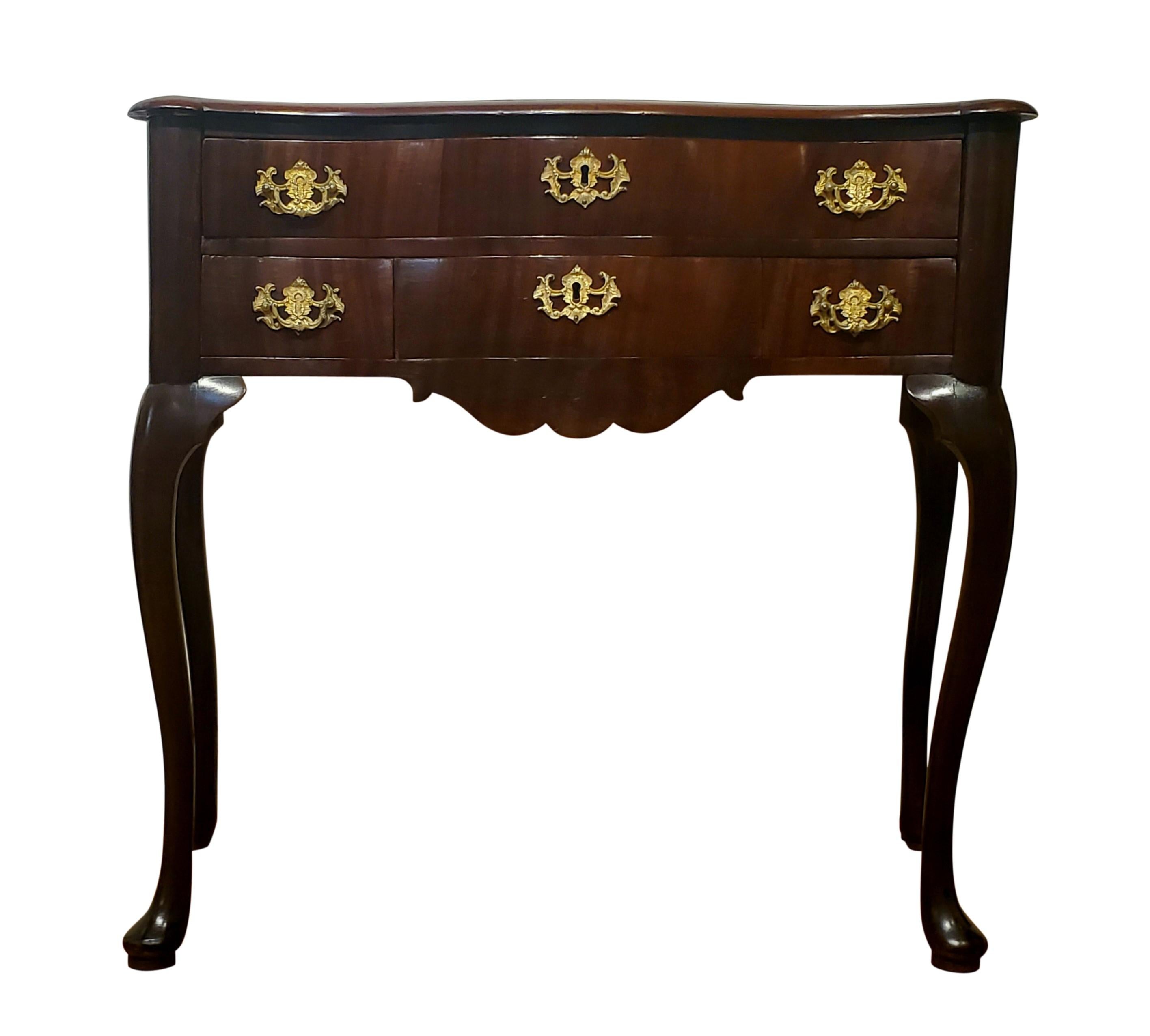 Dutch Mahogany Dressing Table, Mid to laye 19th C Approximately 34
