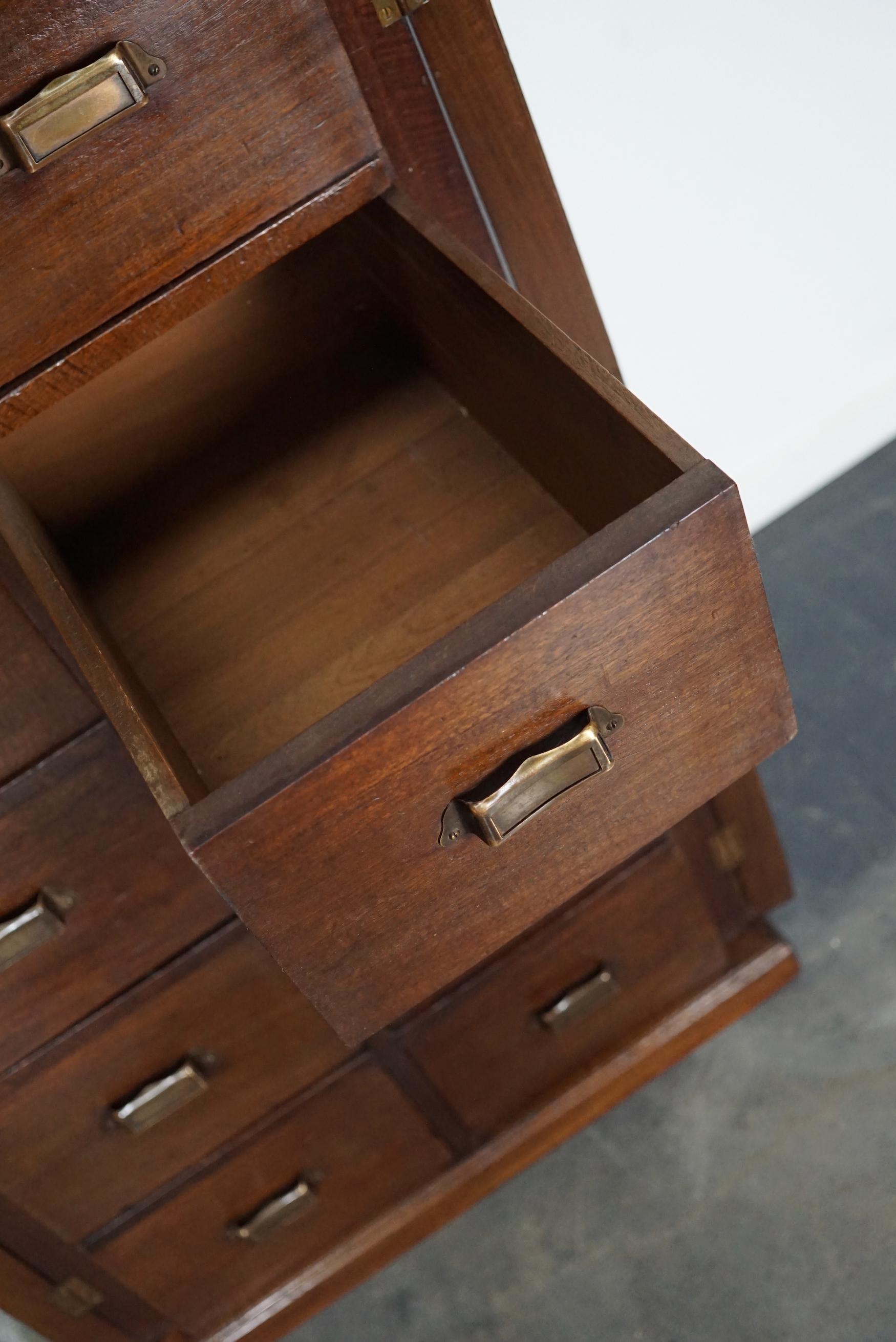 Dutch Mahogany Filing Cabinet or Bank of Drawers, 1930s For Sale 12