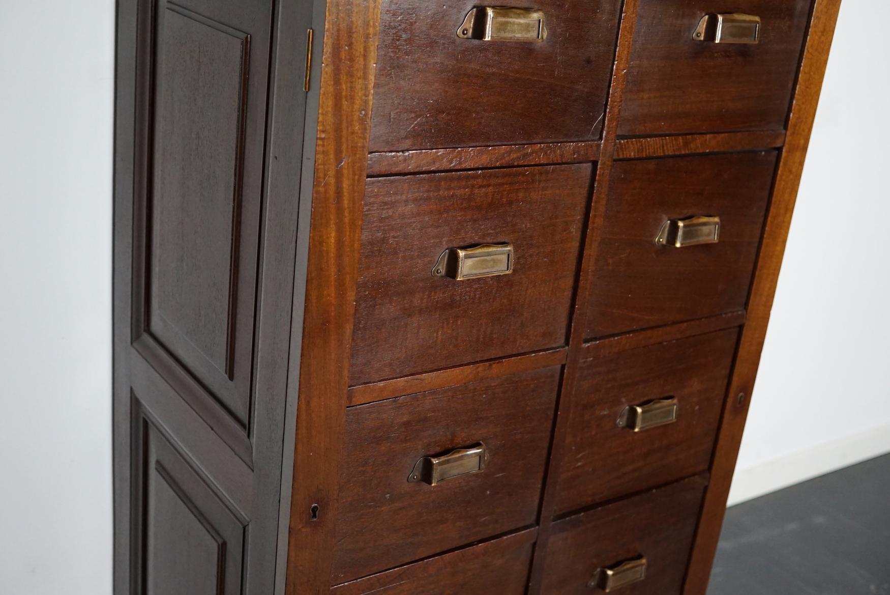 20th Century Dutch Mahogany Filing Cabinet or Bank of Drawers, 1930s For Sale