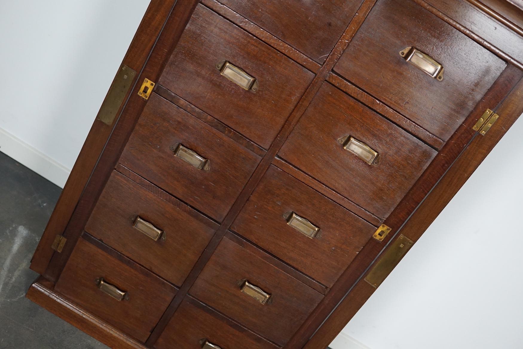 Dutch Mahogany Filing Cabinet or Bank of Drawers, 1930s For Sale 1