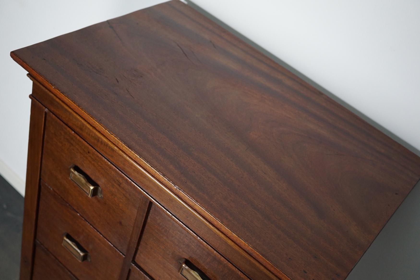 Dutch Mahogany Filing Cabinet or Bank of Drawers, 1930s For Sale 2