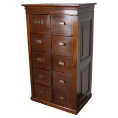 Dutch Mahogany Filing Cabinet or Bank of Drawers, 1930s