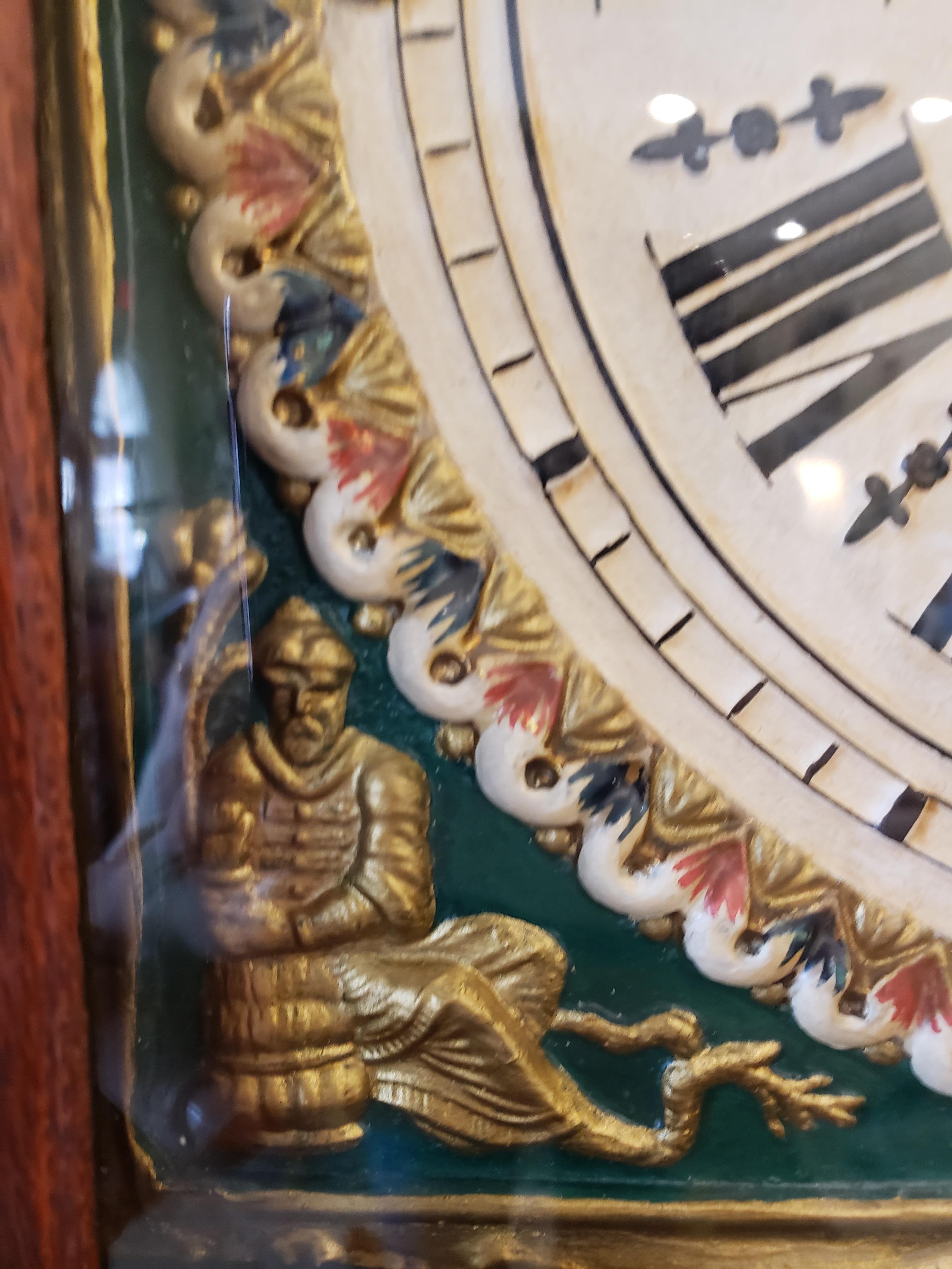 18th Century Dutch Mahogany Friesian 30 Hour Wall Clock For Sale