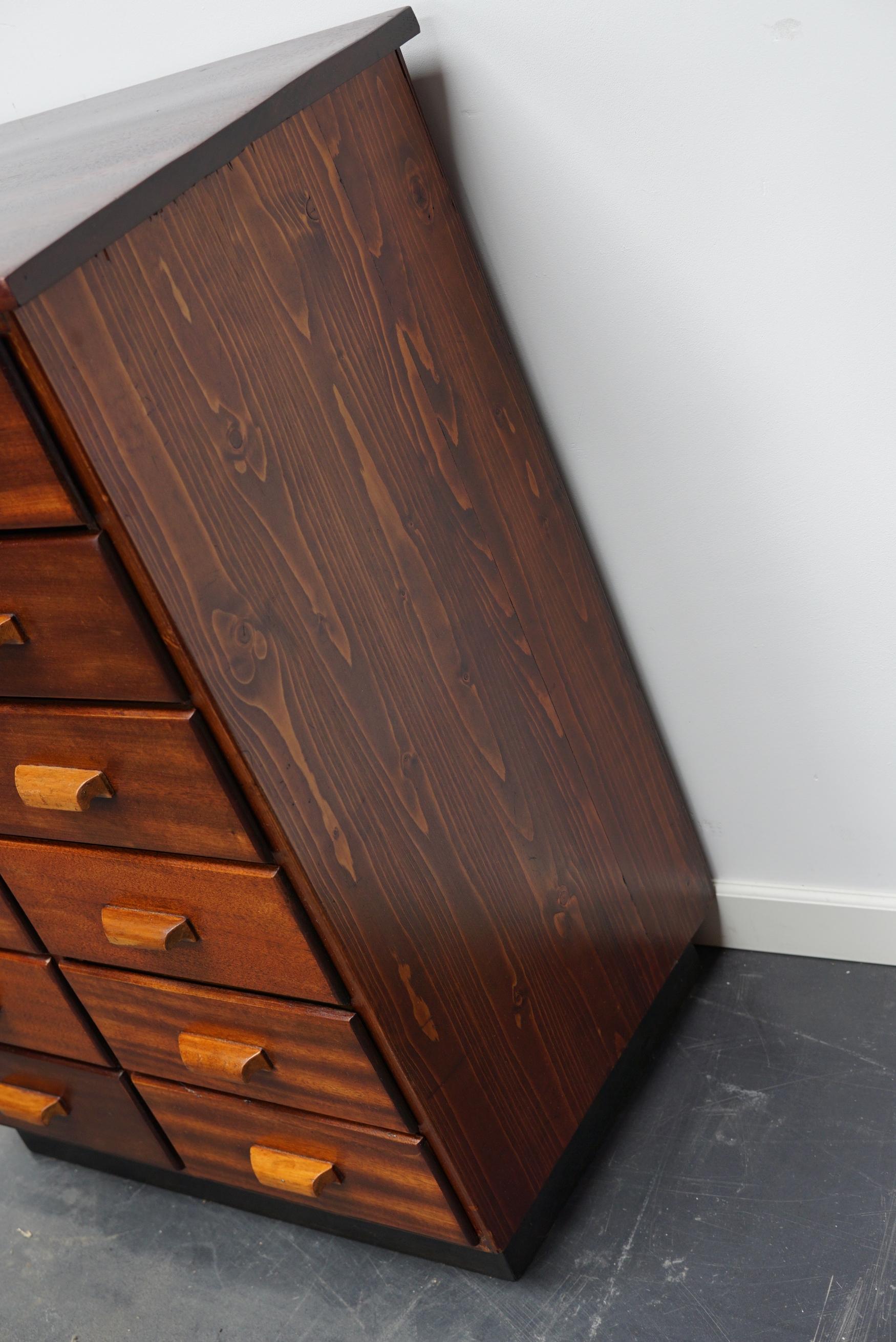 Mid-20th Century Dutch Mahogany & Pine Apothecary Cabinet, 1930s