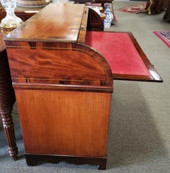 Dutch Mahogany, Rosewood, and Brass Cylinder Bureau