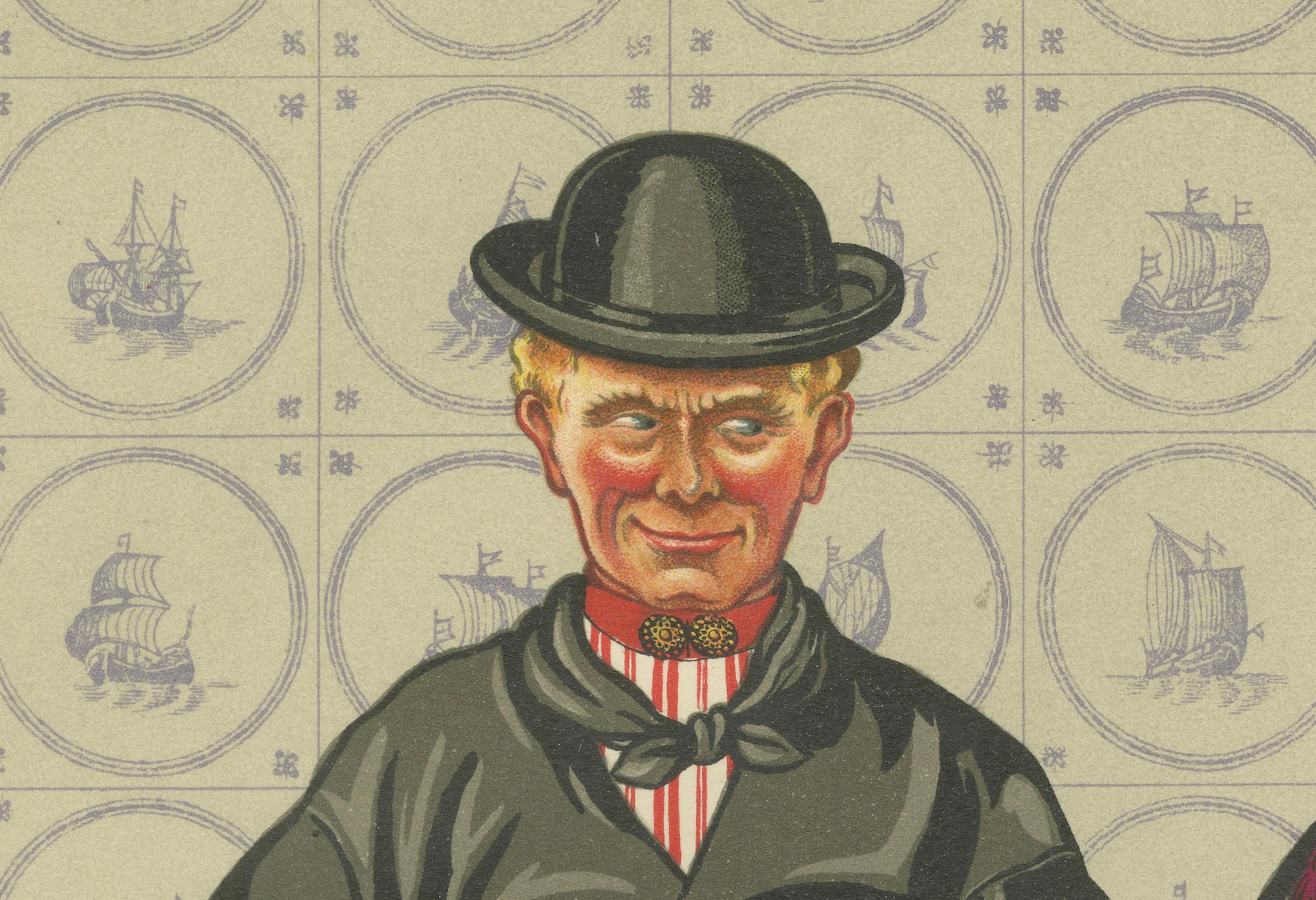 Milieu du XXe siècle Man et femme d'urne en robe de dimanche avec chapeaux brossés, 1932 en vente