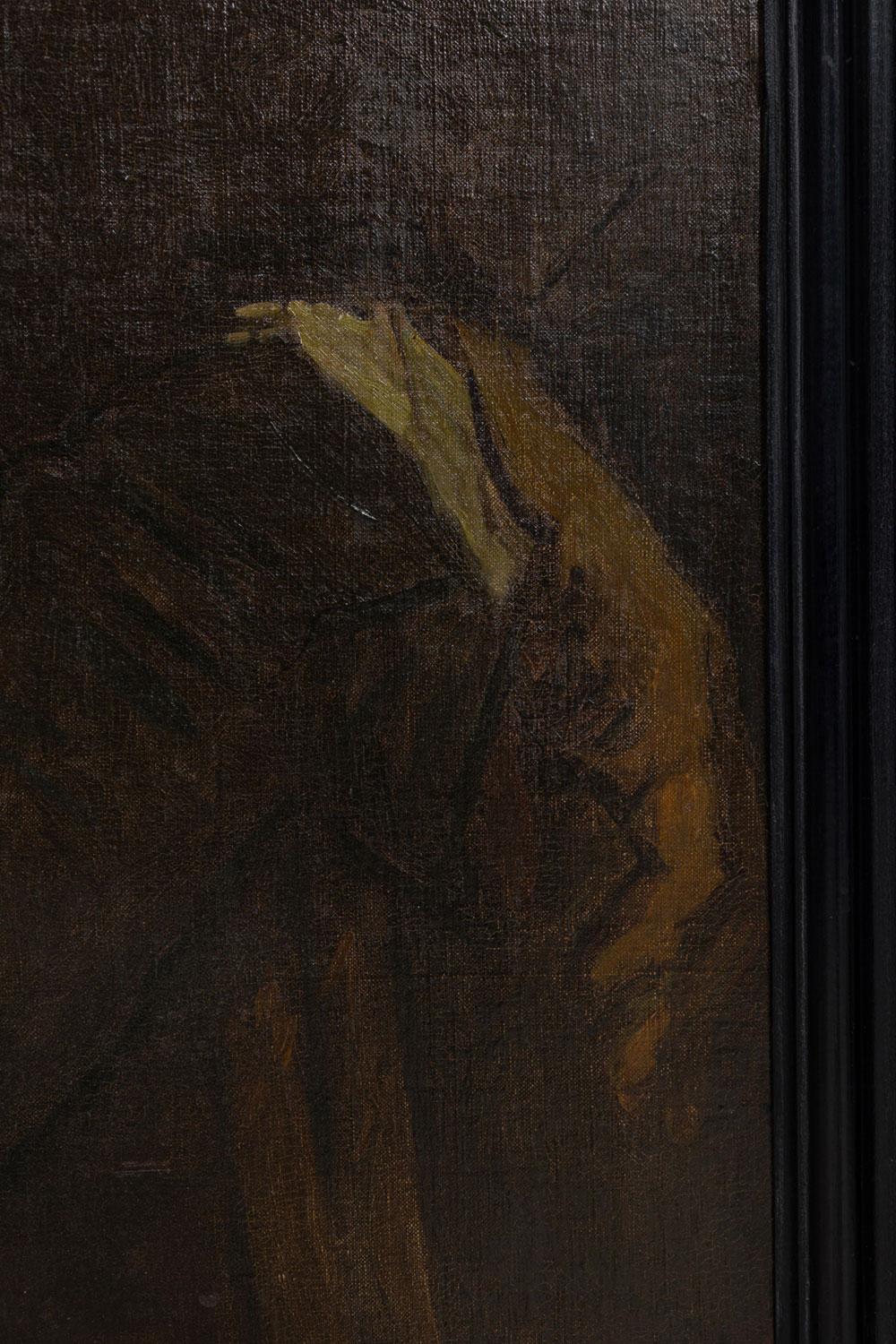 XIXe siècle Portrait d'un homme hollandais avec un grand chapeau en vente