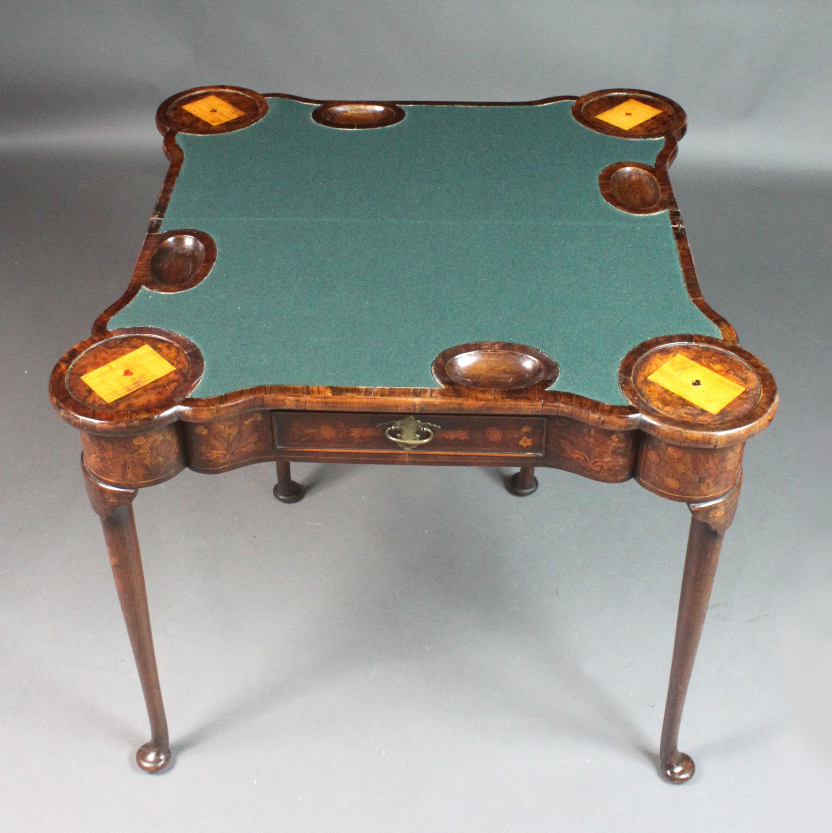 Dutch Marquetry Card Table For Sale 1