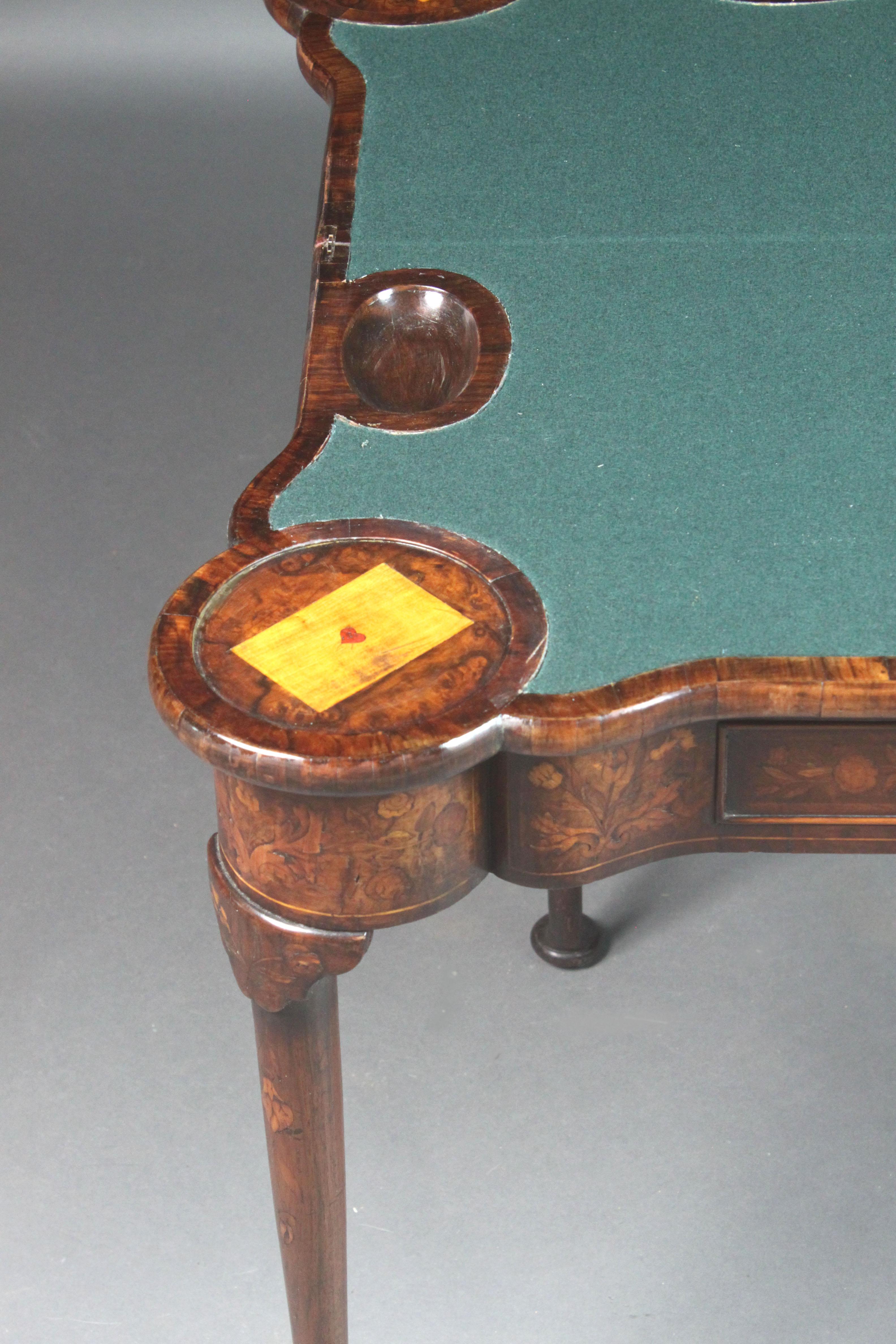 Dutch Marquetry Card Table For Sale 2