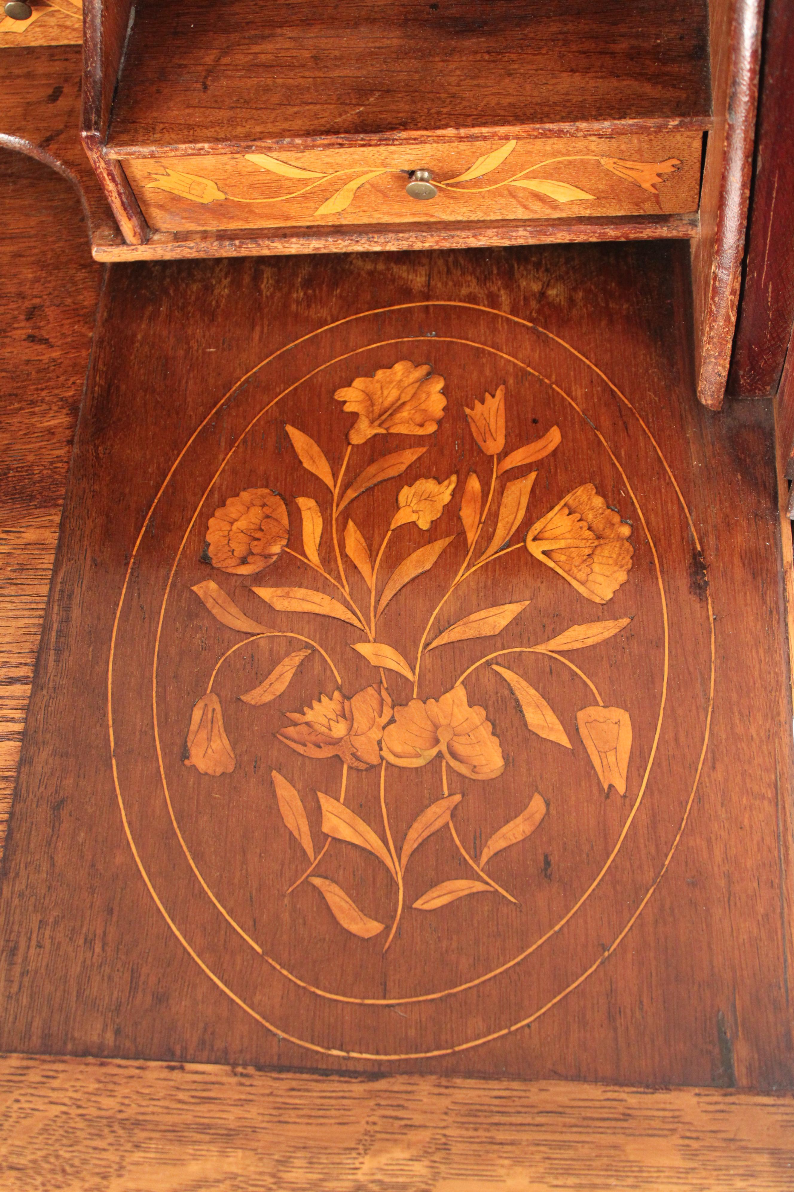 Dutch Marquetry Cylinder Desk For Sale 1