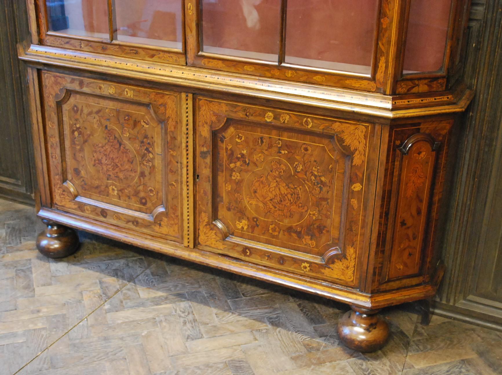 Dutch Marquetry Display Cabinet For Sale 1