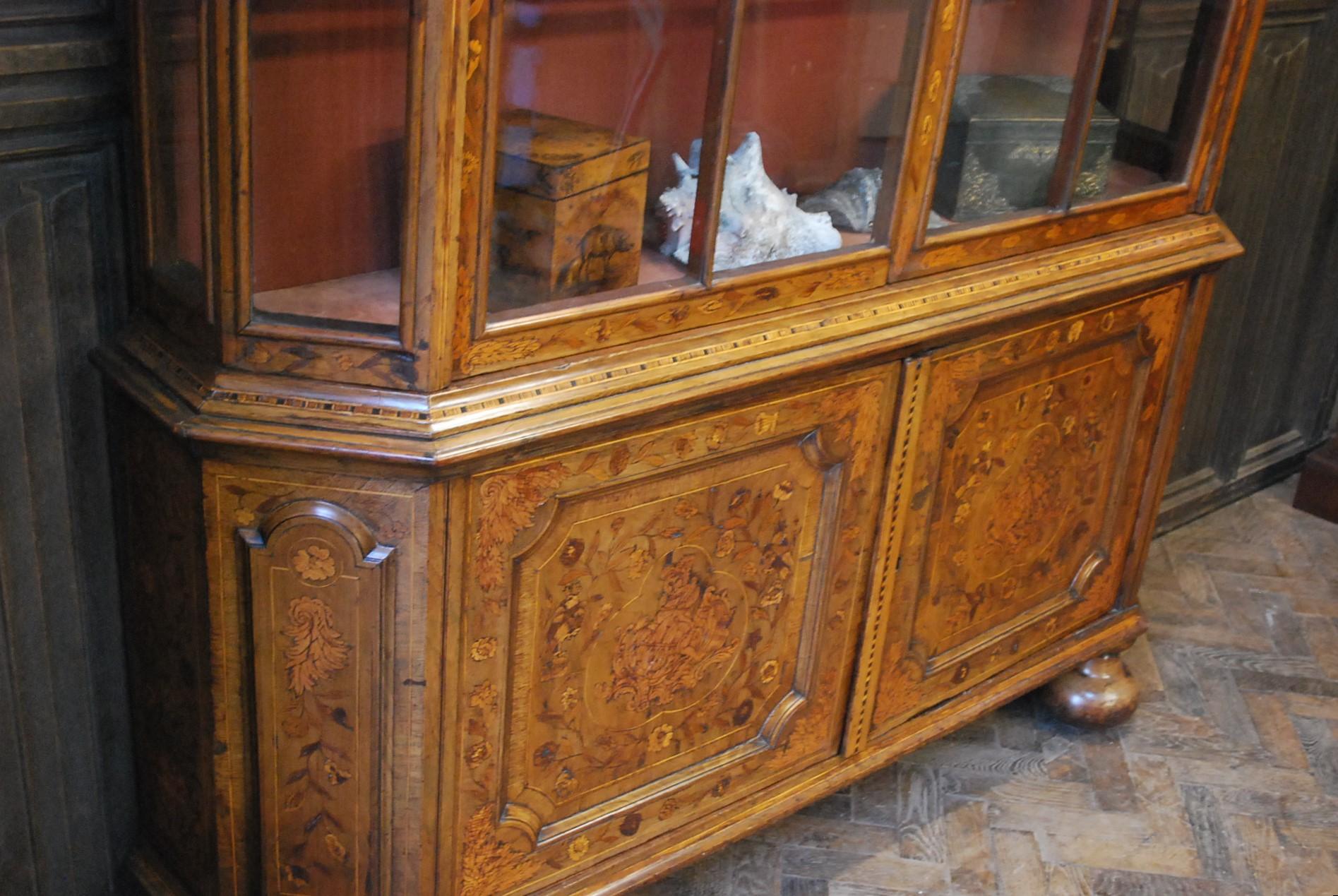 Dutch Marquetry Display Cabinet For Sale 2