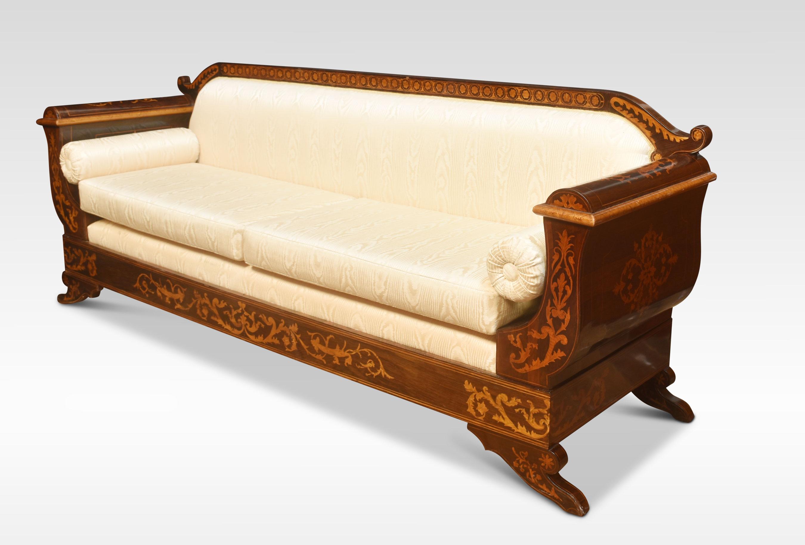 Walnut Dutch Marquetry Empire Settee For Sale