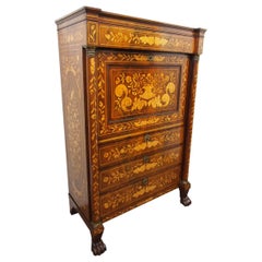 Antique Dutch Marquetry Fall Front Escritoire, circa 1820