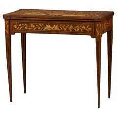 Dutch Marquetry Flip-Top Card Table, 19th Century