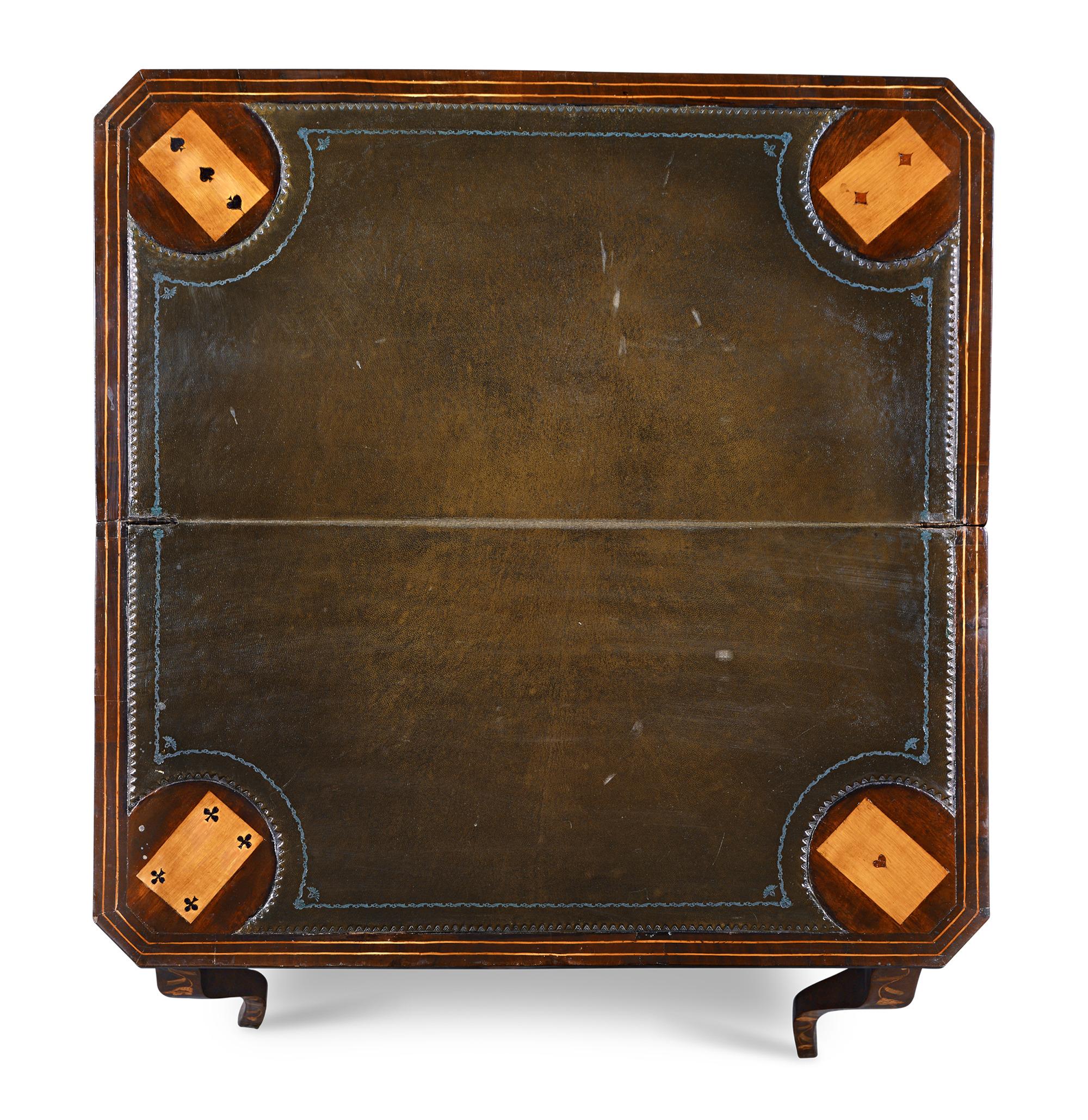Dutch Marquetry Game Table In Excellent Condition For Sale In New Orleans, LA