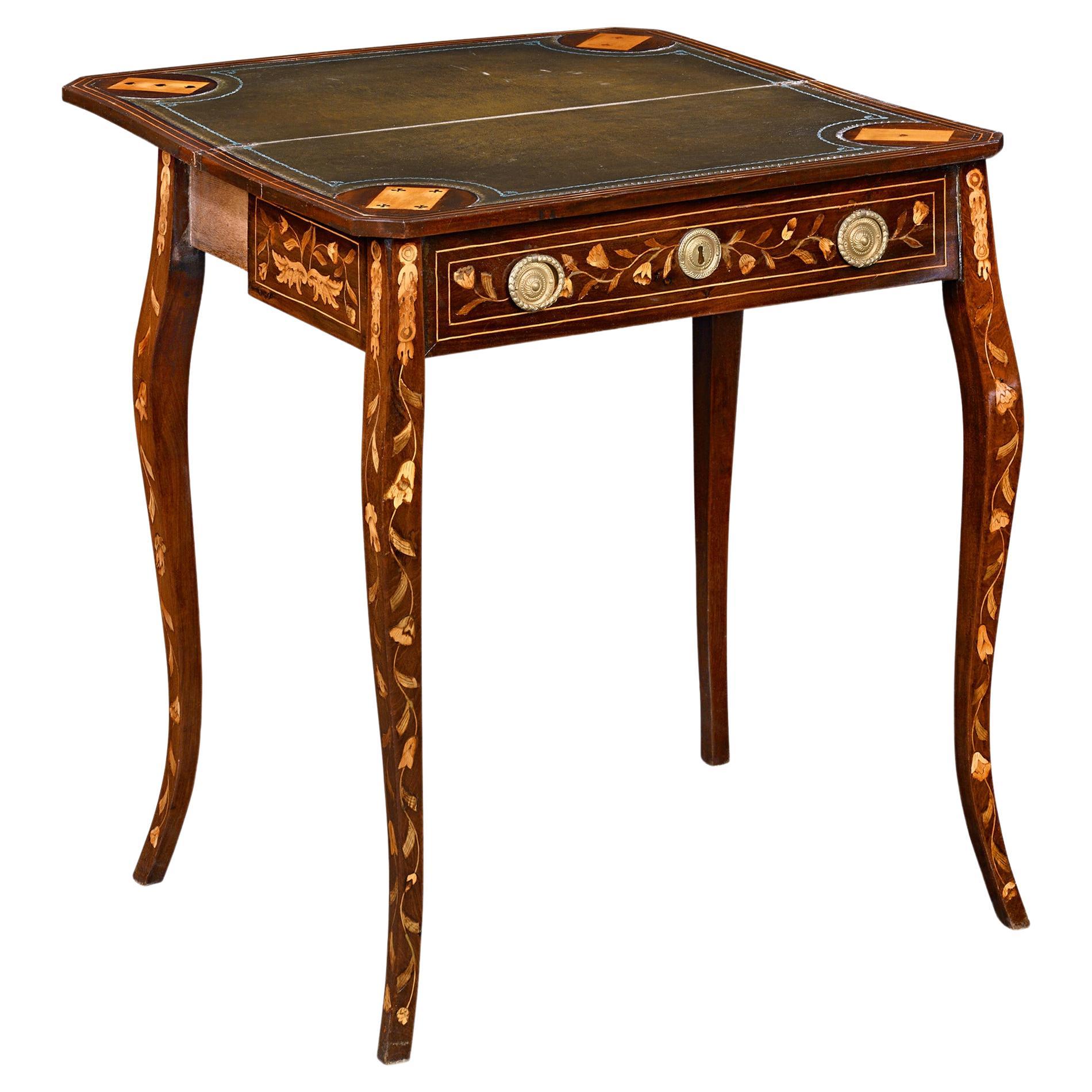 Table de jeu marquetée hollandaise