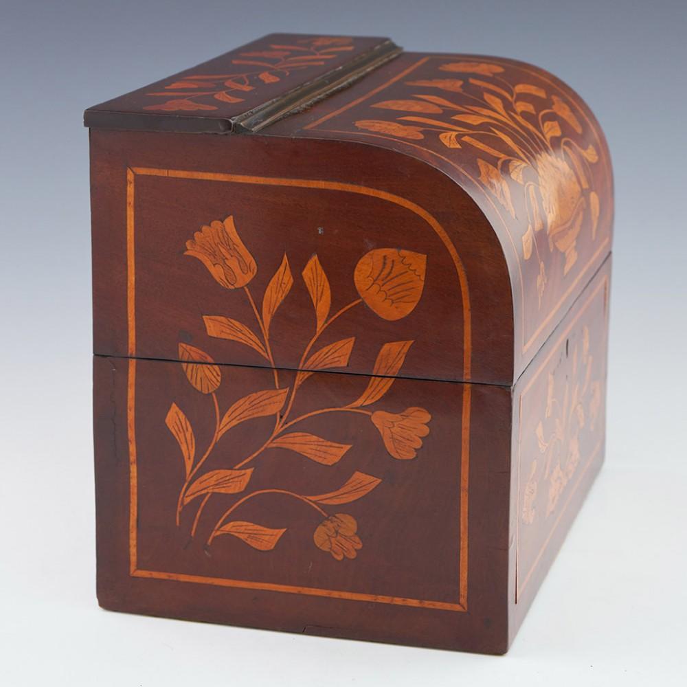 Dutch Marquetry Grog Box with Six Stoppered Bottles, 20th Century For Sale 1