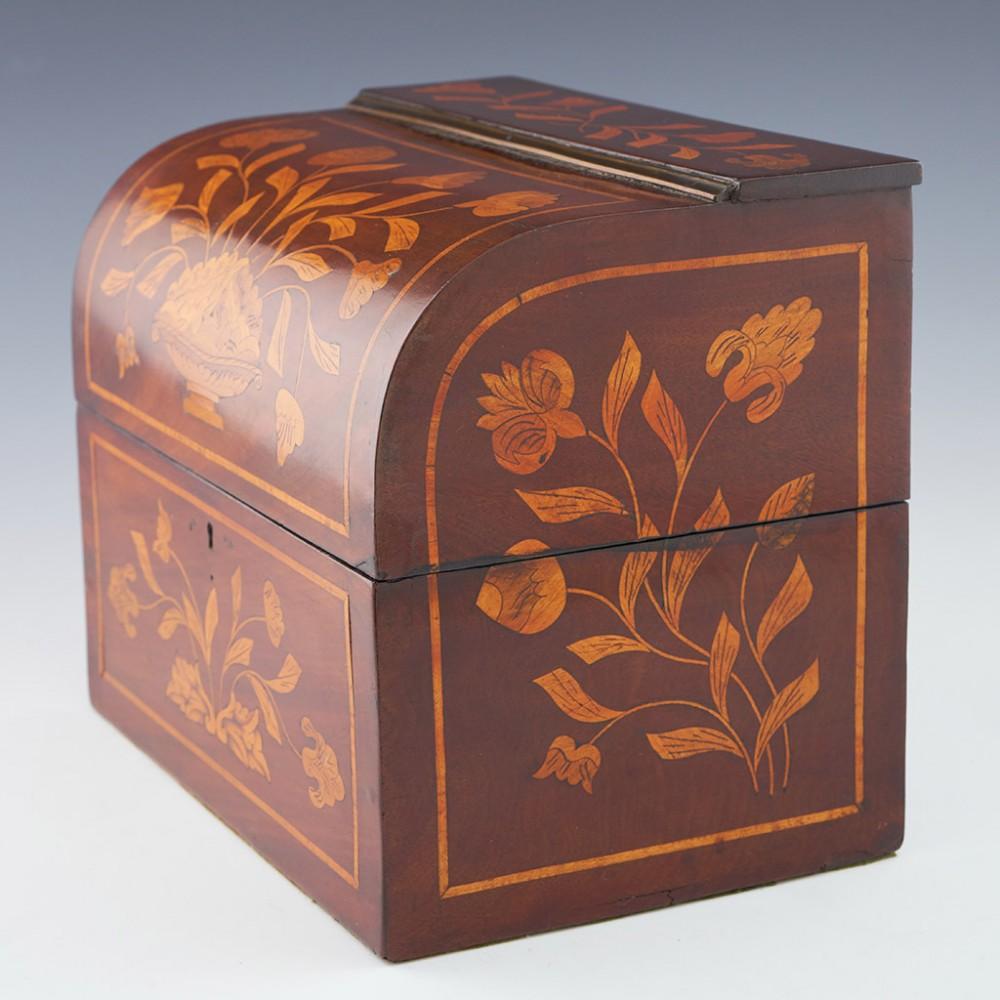 Dutch Marquetry Grog Box with Six Stoppered Bottles, 20th Century For Sale 2