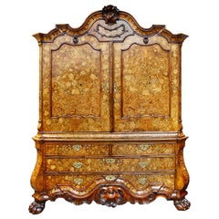 Dutch Marquetry Inlaid Armoire, 18th Century