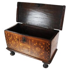 Dutch Marquetry Inlaid Small Storage Chest