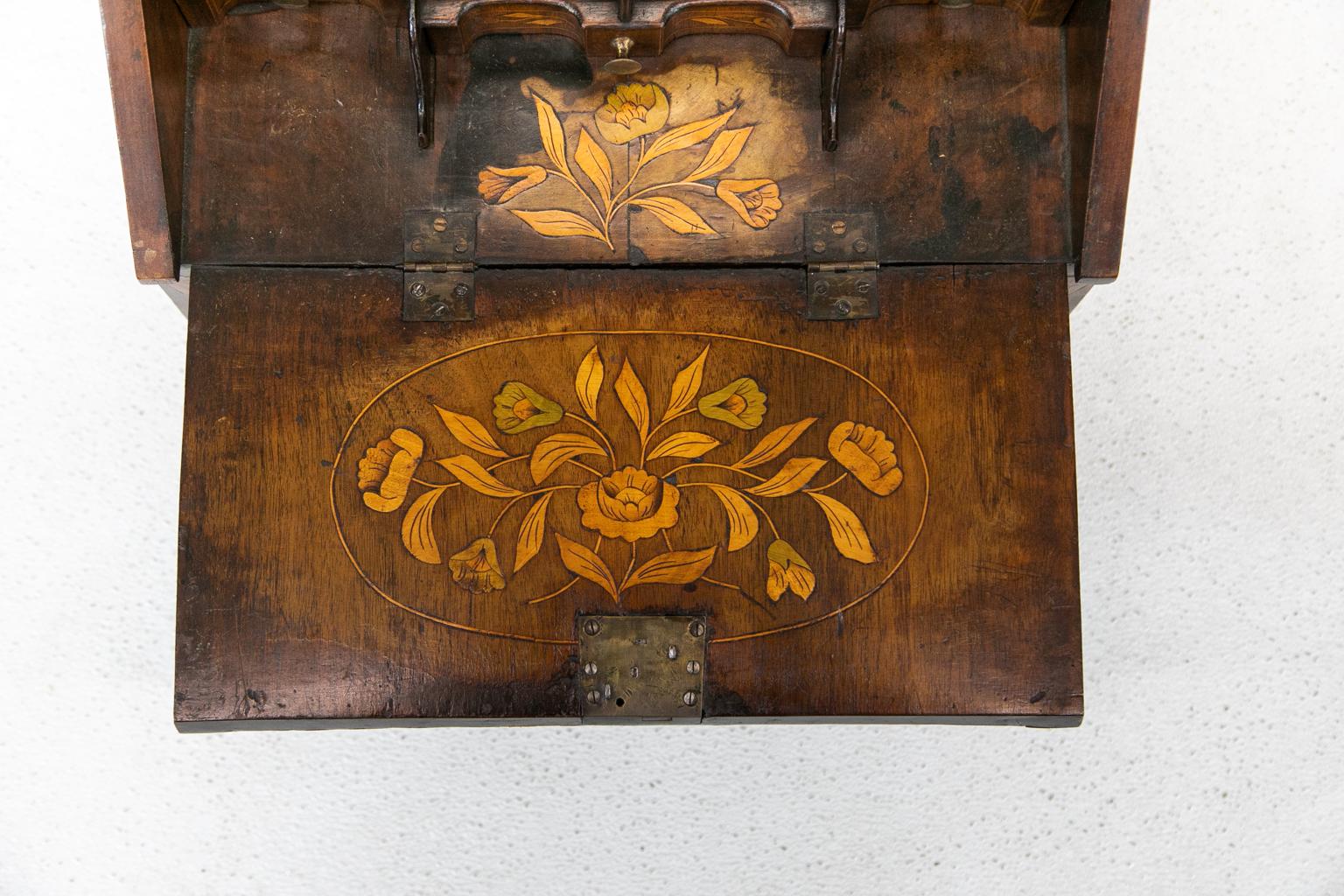 Dutch Marquetry Miniature Slant Top Desk 8