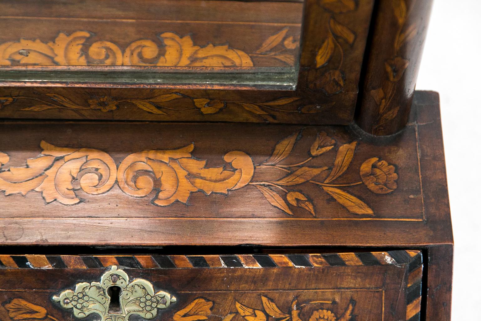 Inlay Dutch Marquetry Miniature Slant Top Desk