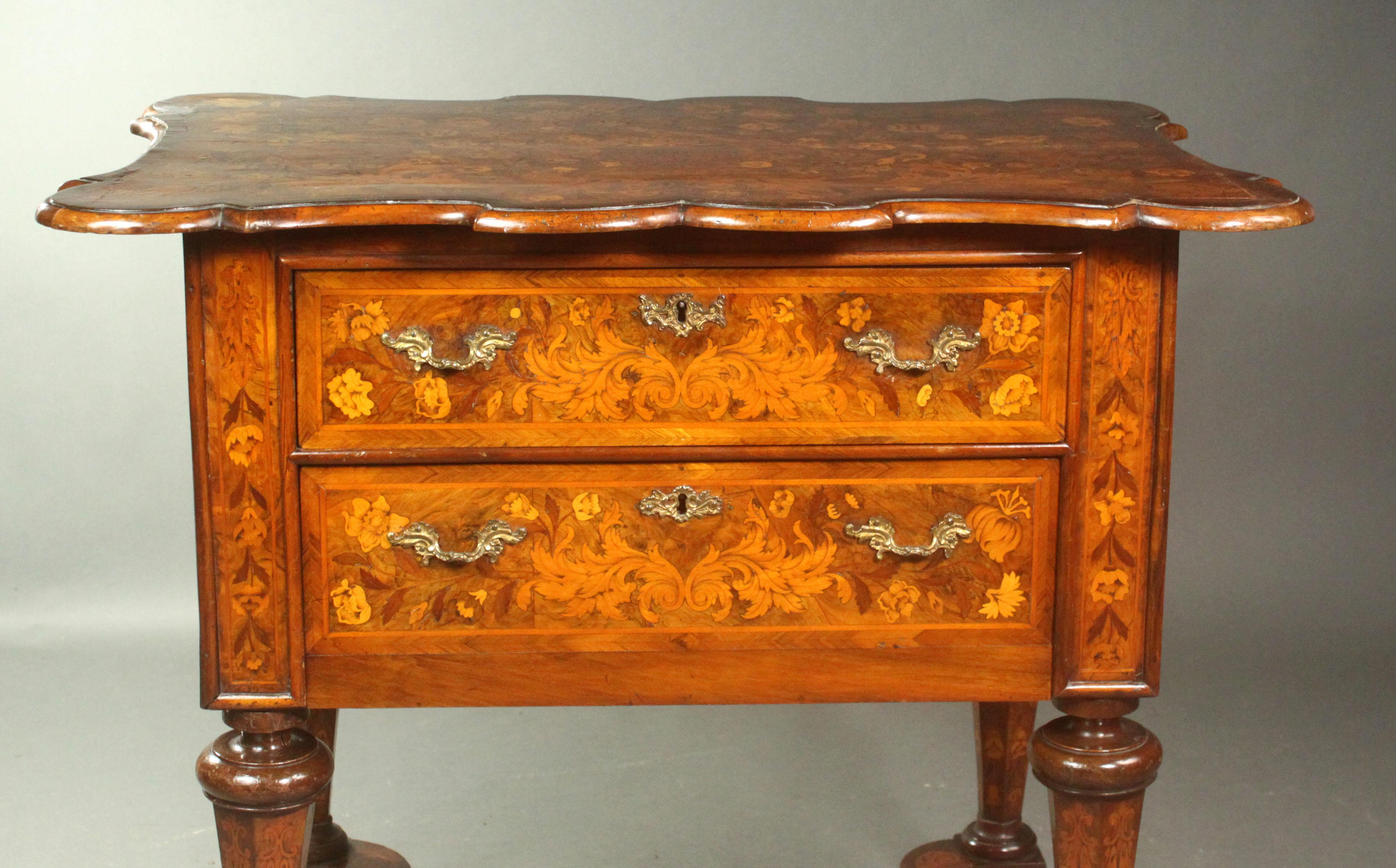 Dutch Marquetry Side Table For Sale 1