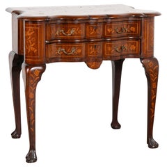 Antique Dutch Marquetry Side Table on Cabriolet Legs, Holland circa 1770-1800