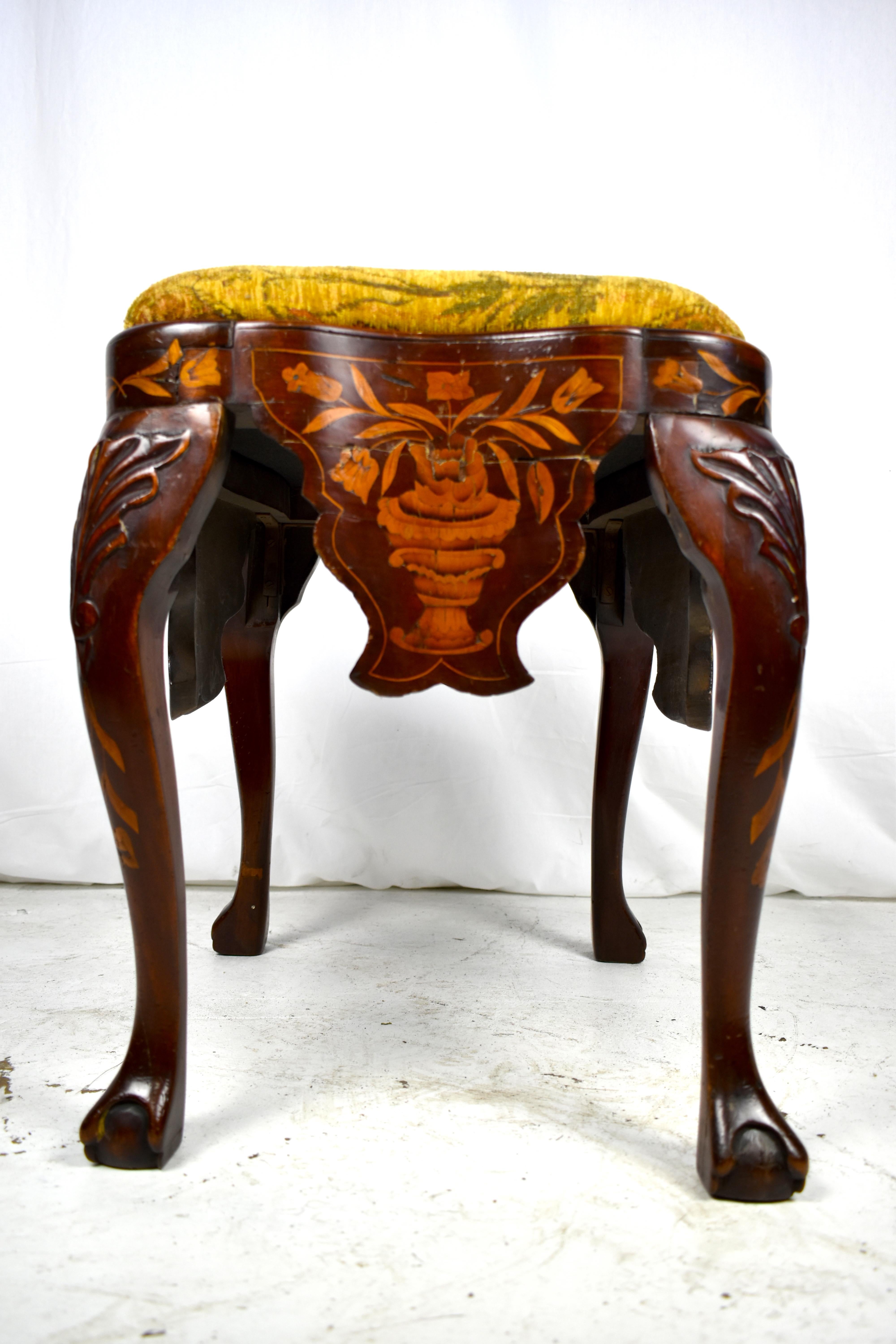Dutch Colonial Dutch Marquetry Stool For Sale