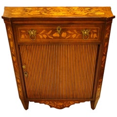 Antique Dutch Marquetry Tambour Fronted Cabinet