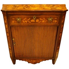 Antique Dutch Marquetry Tambour Fronted Cabinet