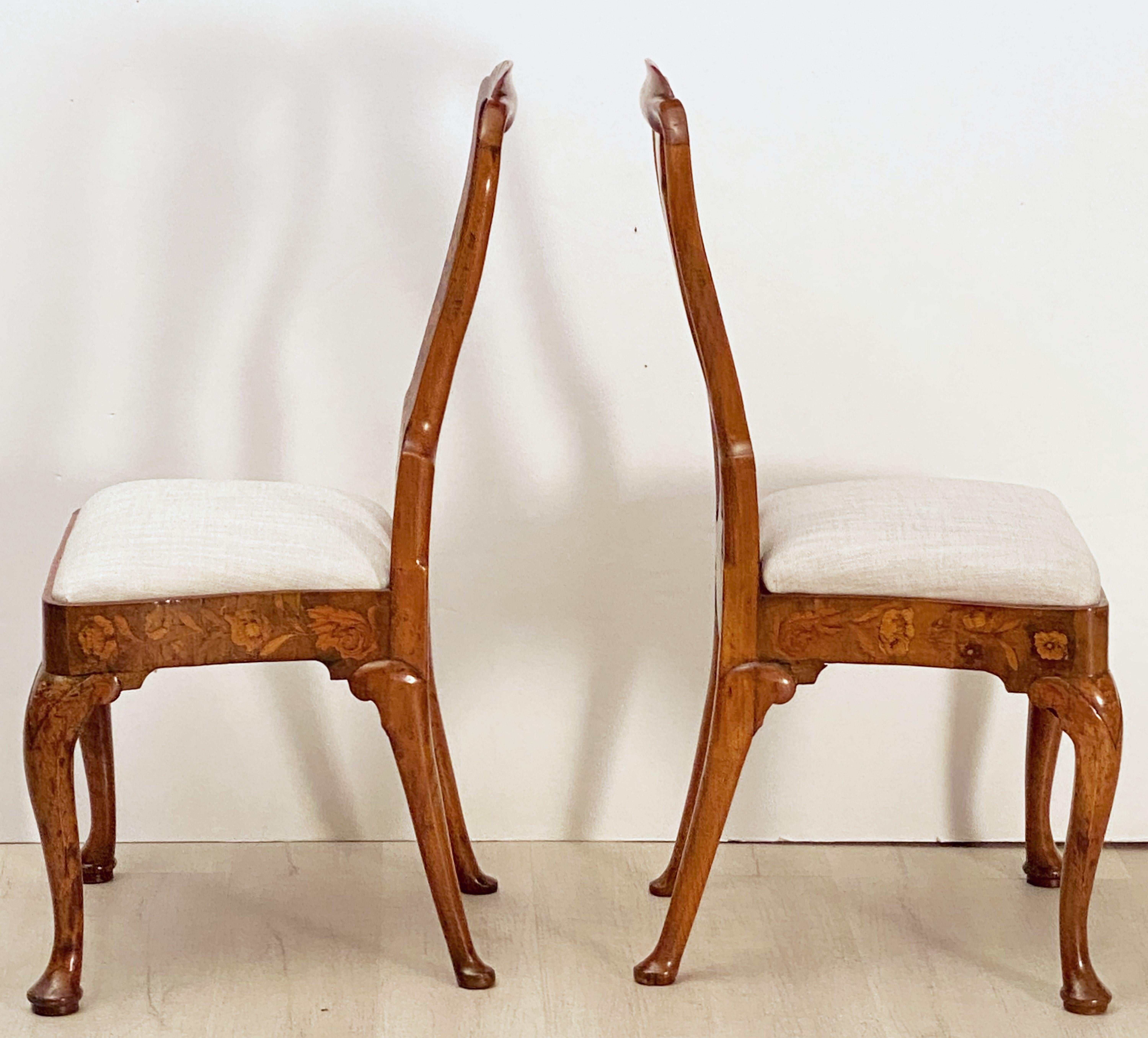 Dutch Marquetry Upholstered Chairs of Elm and Walnut 'Individually Priced' 7