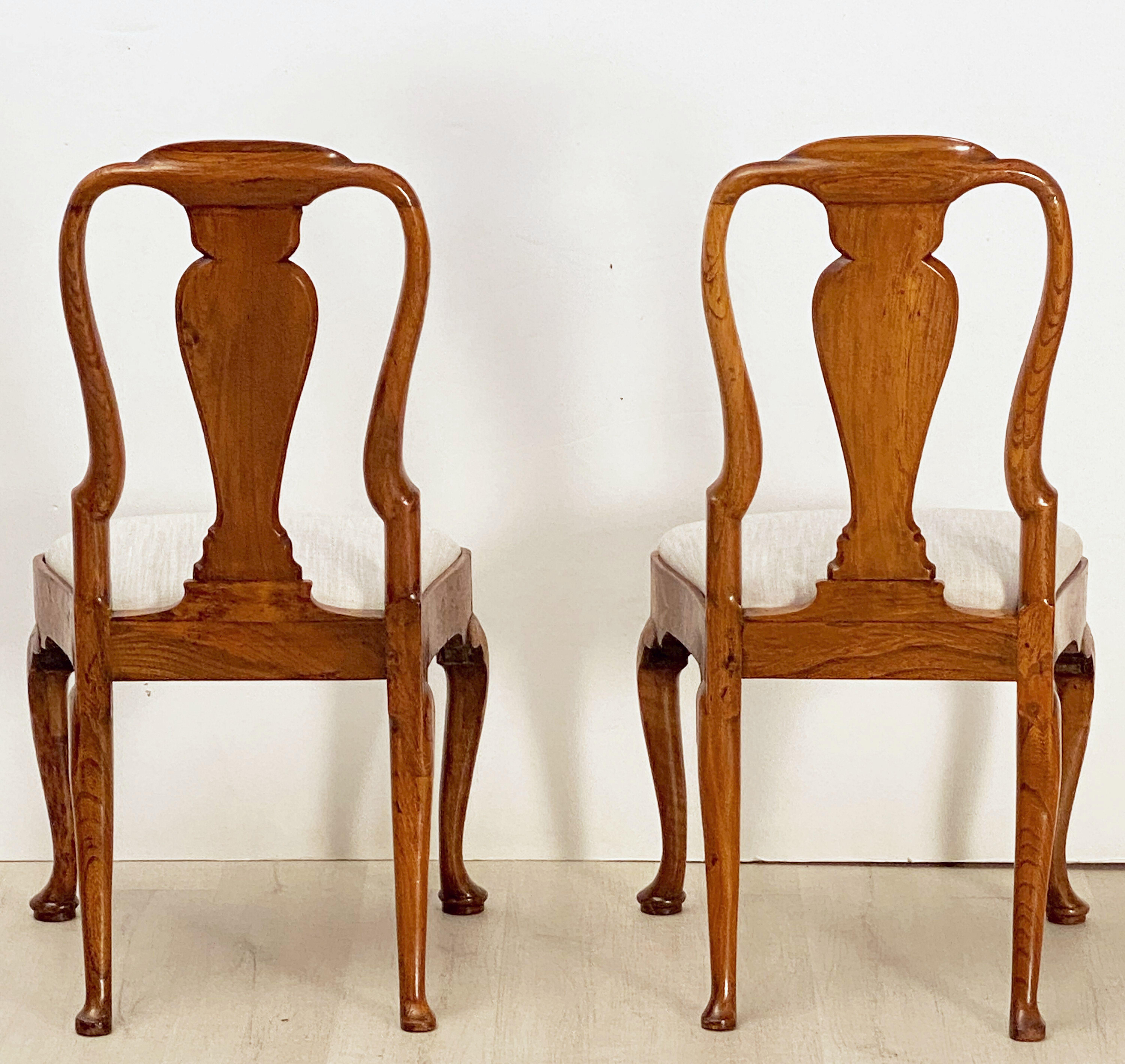 Dutch Marquetry Upholstered Chairs of Elm and Walnut 'Individually Priced' 12