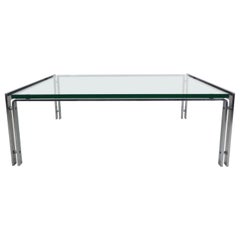 Dutch Metaform Large Steel & Glass Coffee Table by Hank Kwint, 1970