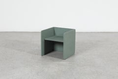 Dutch Mid-Century Cubist Children's Armchair in Sage Green