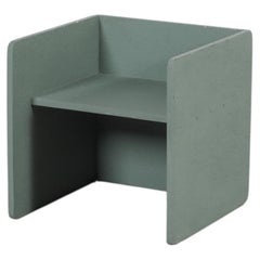 Dutch Mid-Century Cubist Children's Armchair in Sage Green