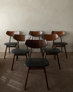 Dutch Mid Century Dining Chairs by Louis Van Teeffelen for AWA, 1960s, Set of 6