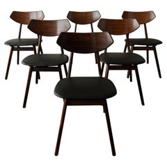 Dutch Mid Century Dining Chairs by Louis Van Teeffelen for AWA, 1960s, Set of 6