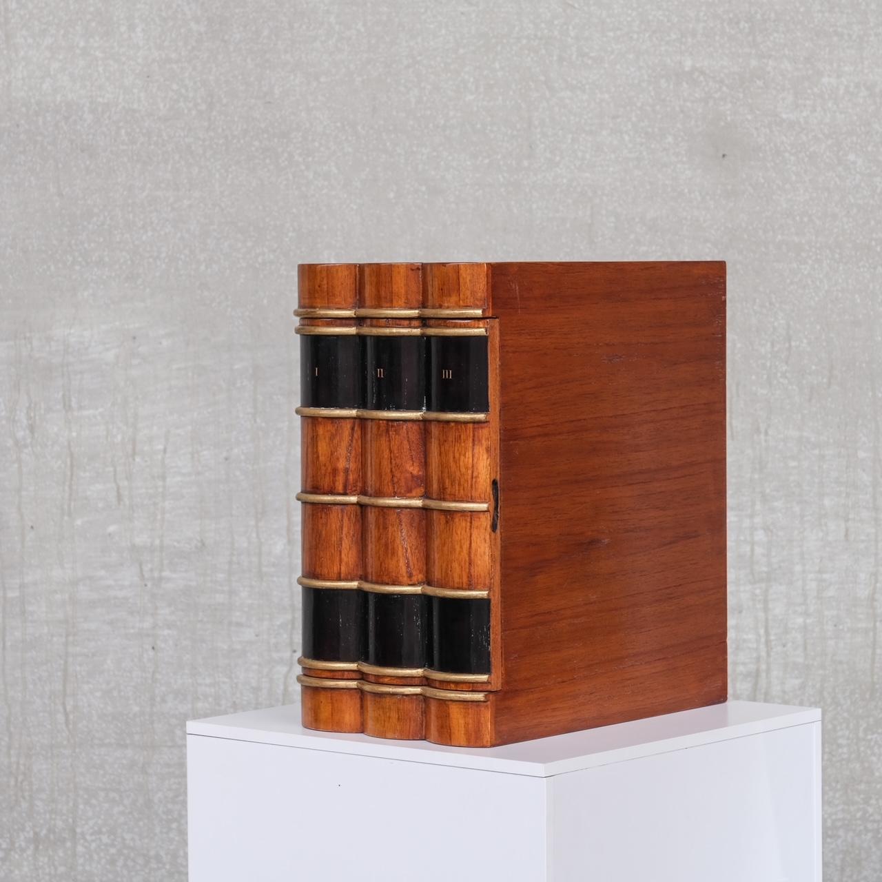 Mid-20th Century Dutch Mid-Century Faux Book Bar or Storage For Sale