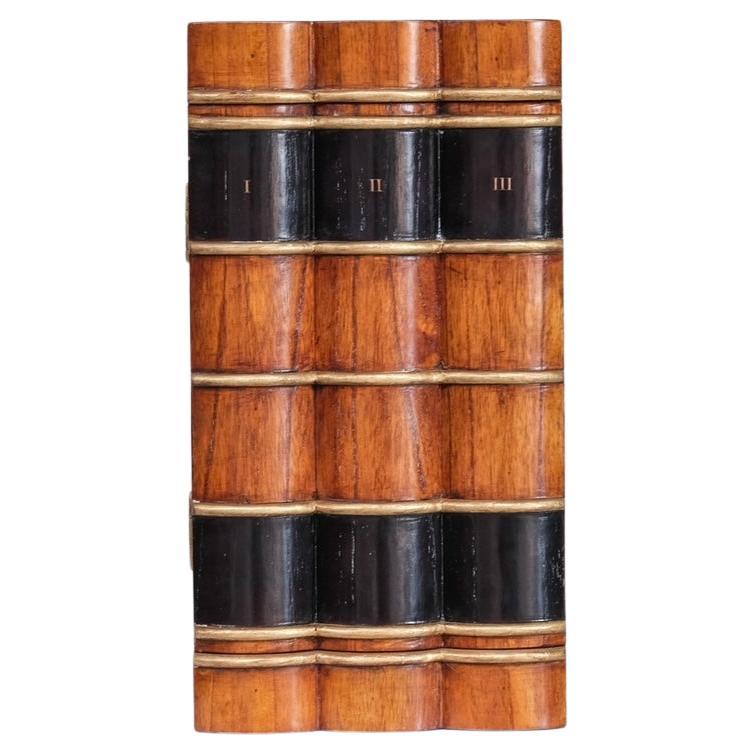 Dutch Mid-Century Faux Book Bar or Storage For Sale