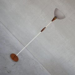 Dutch Mid-Century Floor Lamp with Glass Shade