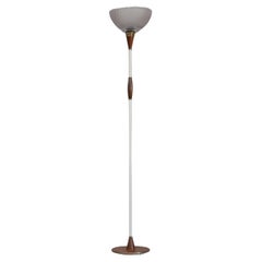 Vintage Dutch Mid-Century Floor Lamp with Glass Shade