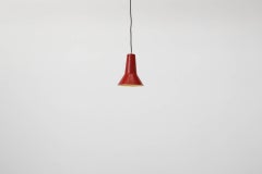 Lampada a sospensione a cono in alluminio smaltato rosso Hagoort, olandese di metà secolo