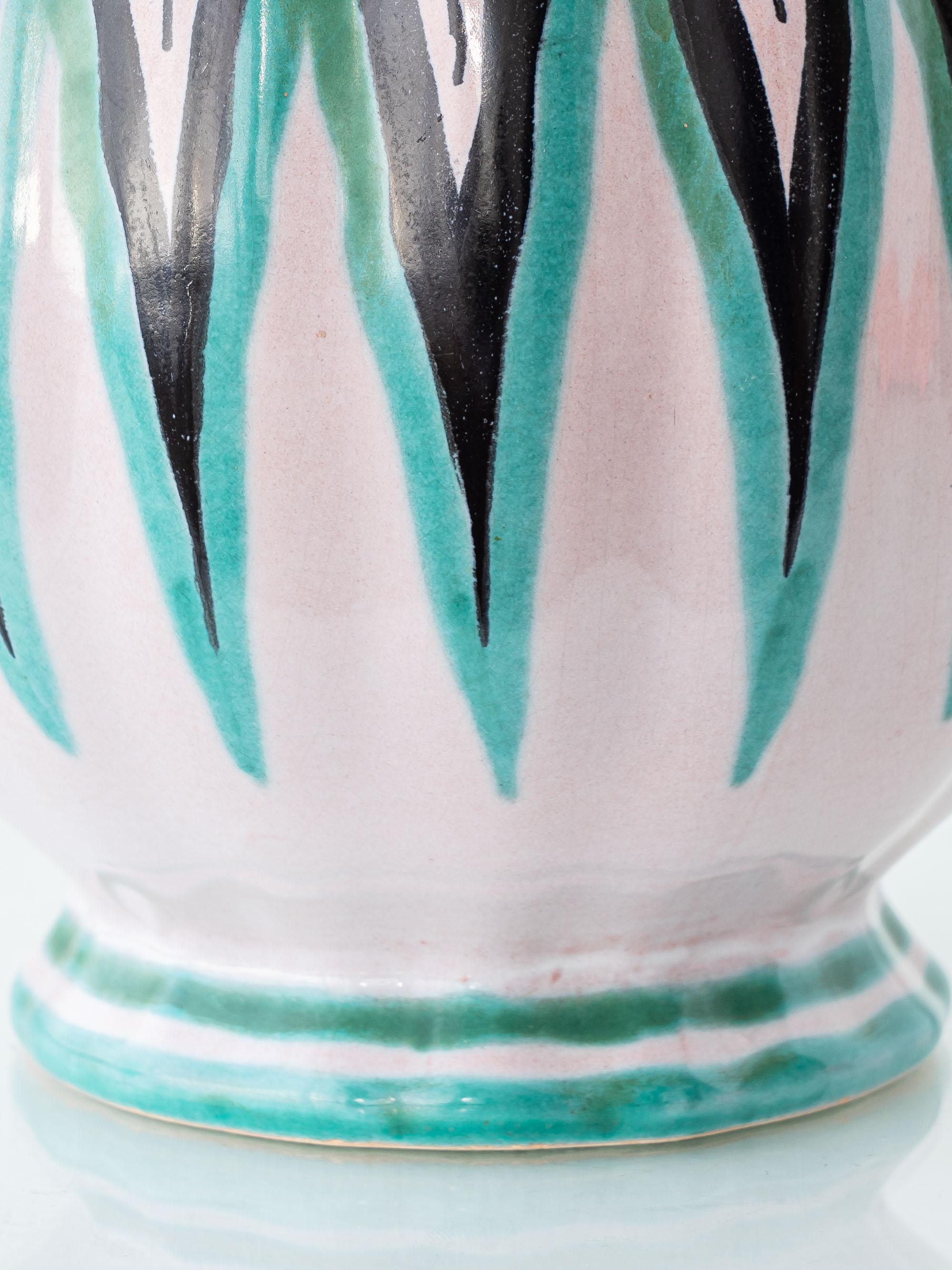 Lampada da tavolo olandese della metà del secolo scorso dipinta a mano in Gouda Pottery in vendita 5