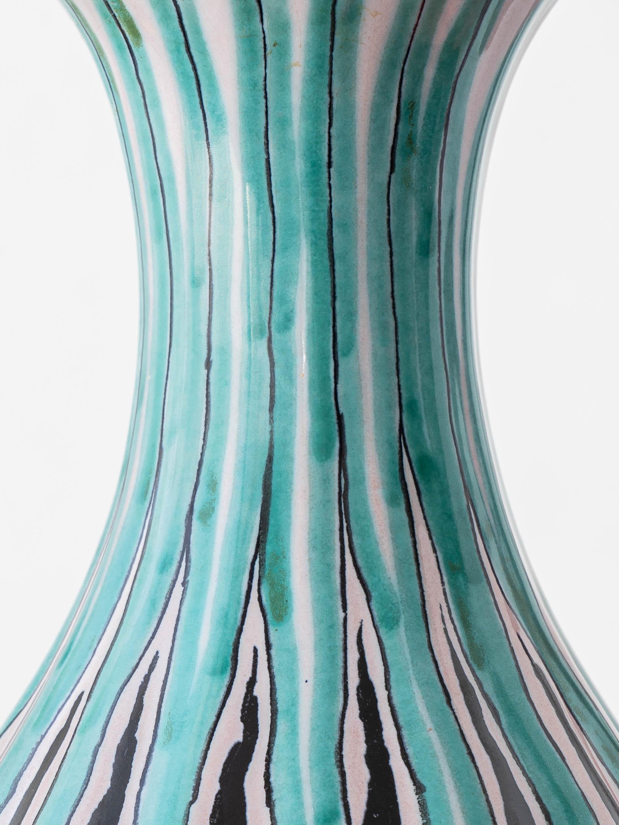 Lampada da tavolo olandese della metà del secolo scorso dipinta a mano in Gouda Pottery in vendita 9